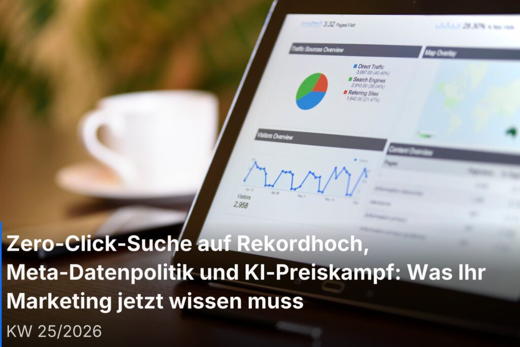 Digitales Marketing-Dashboard mit KI-Analyse und Suchmaschinenoptimierung