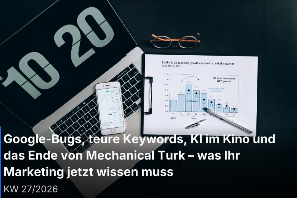 Marketing-Team analysiert digitale Kampagnendaten auf einem Dashboard-Bildschirm