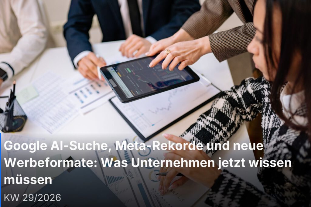 Team analysiert digitale Marketing-Daten auf einem Dashboard