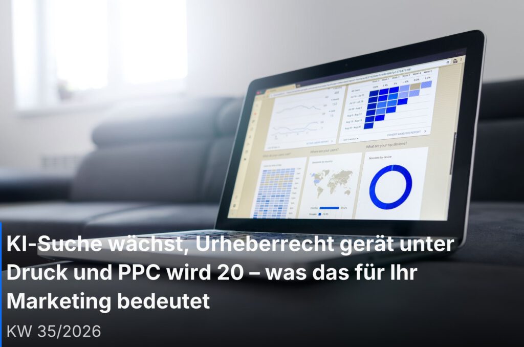 Digitales Marketing-Dashboard mit KI-Analyse und Suchmaschinenoptimierung